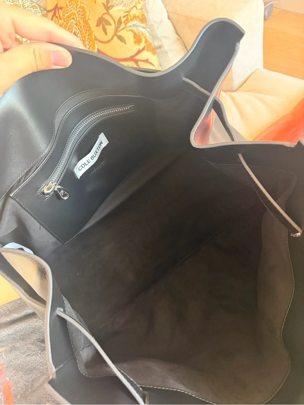 Cole Buxton Leather Holdall Smooth Black